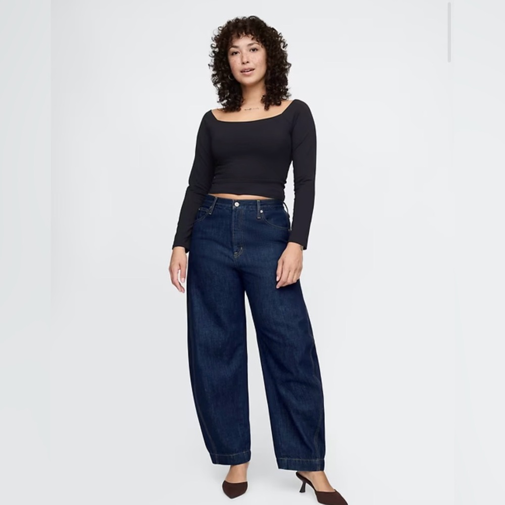 GAP High Rise Barrel Jeans Tall